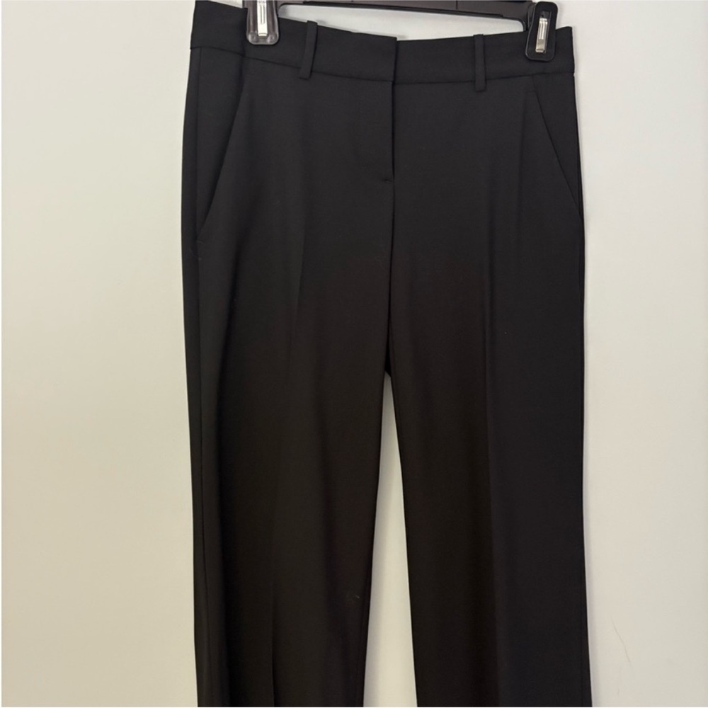Theory Black Wool Flare Dress Pants Tailored Career Trousers Size 0 Made in USA - Picture 5 of 12